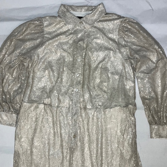 Eloquii Elegant Cream Sequin Jumpsuit - Picture 3 of 9